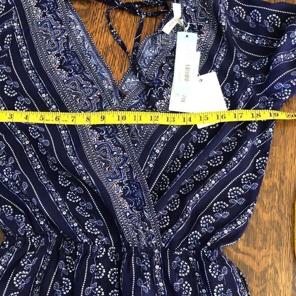 NEW Skies are Blue Navy and White Three Quarter Sleeve Romper Size S NWT - Picture 13 of 16